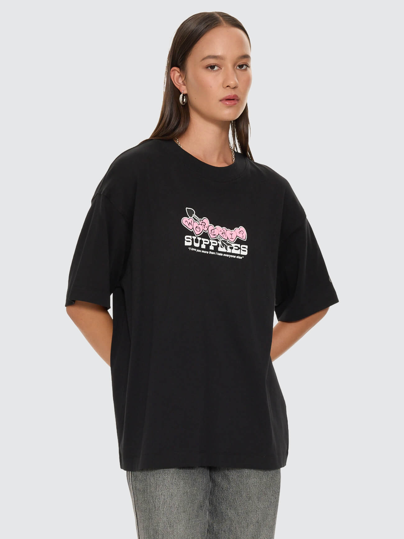 Tainted Love Oversized Fit Tee - Black 4