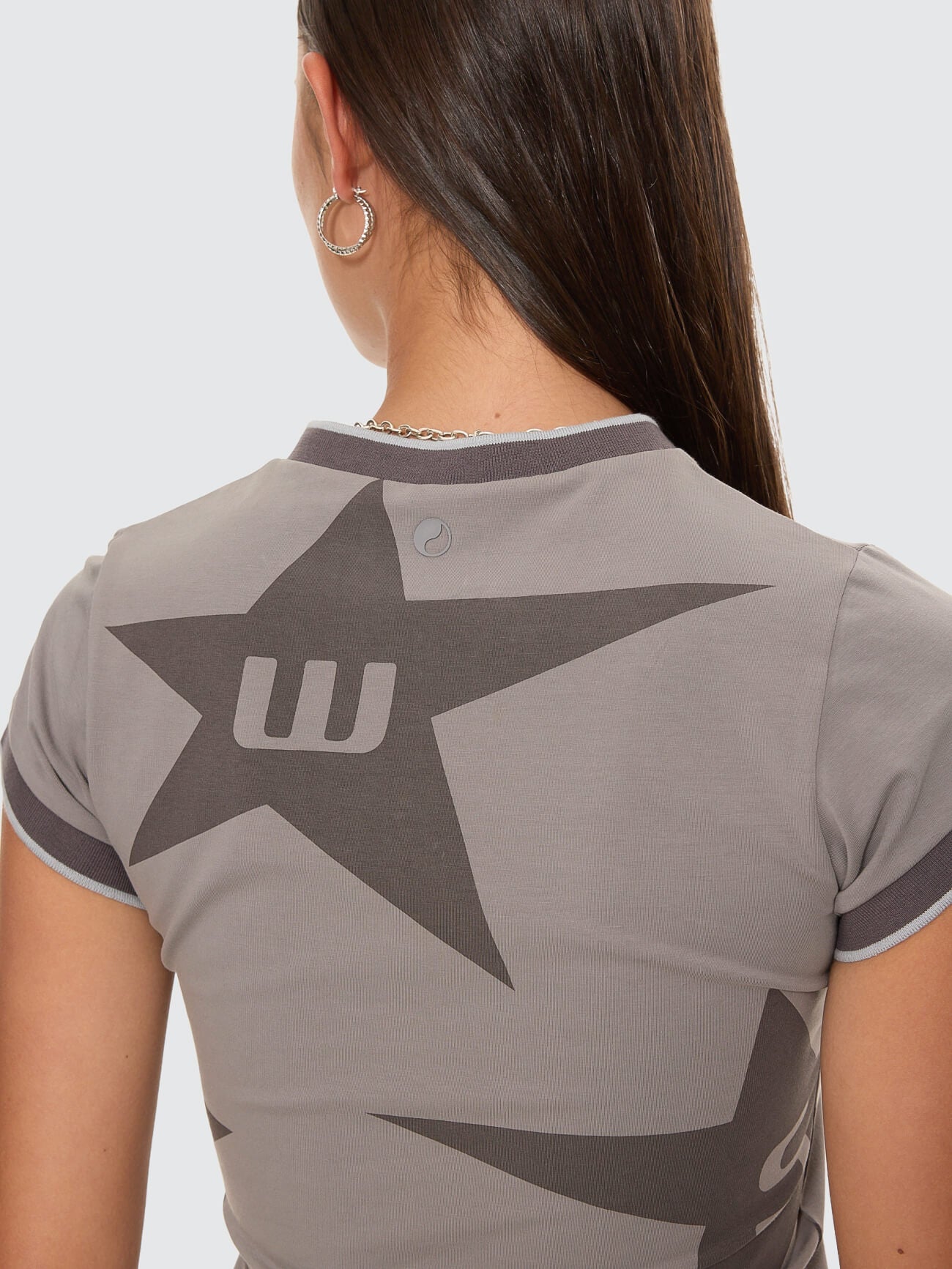 Spacer V Neck Ringer Tee - Steel Grey 4