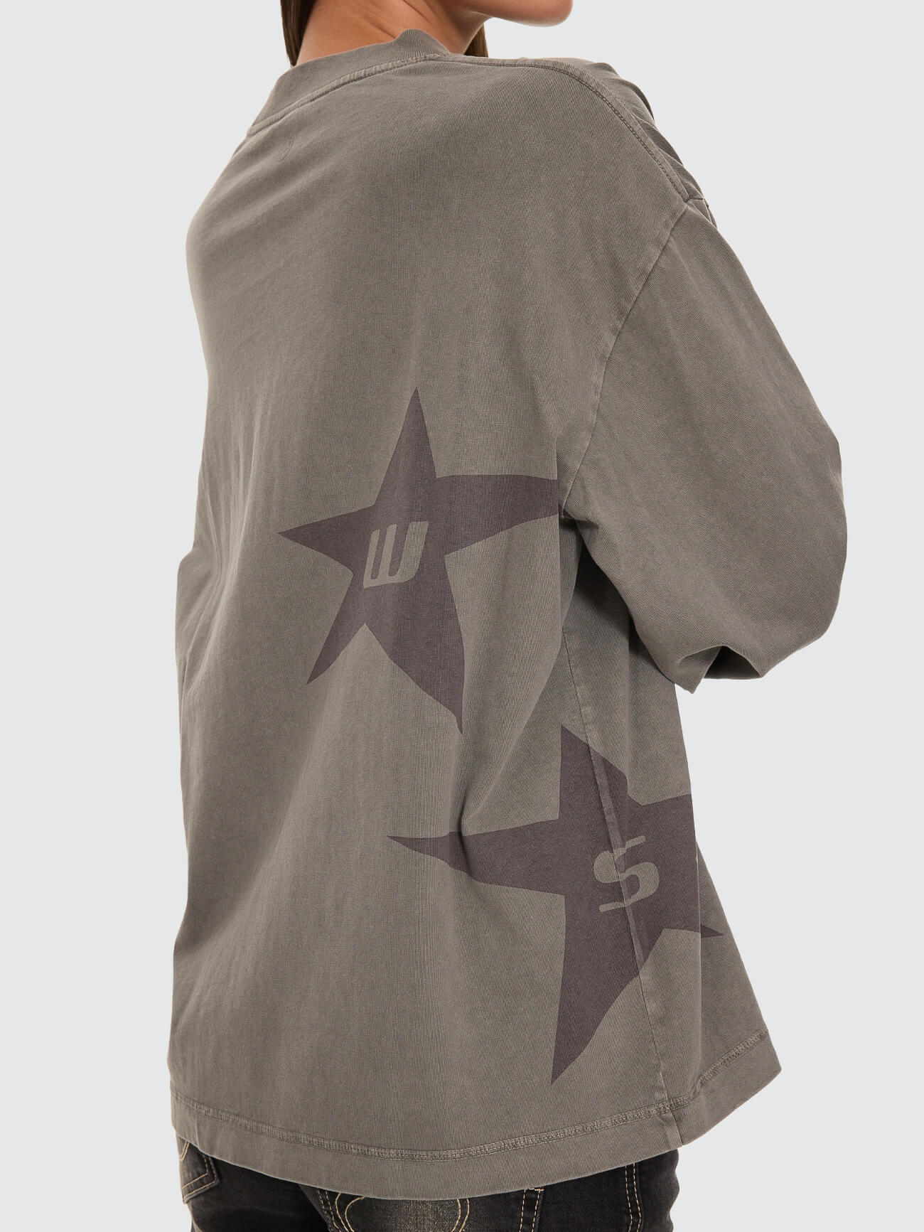 Spacer Oversized Long Sleeve Tee - Steel Grey 4