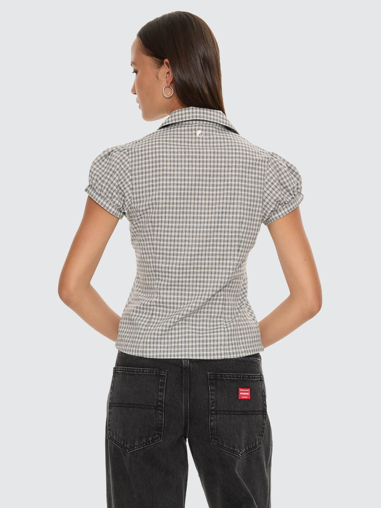 Tainted Love Baby Check Shirt - Steel Grey 4