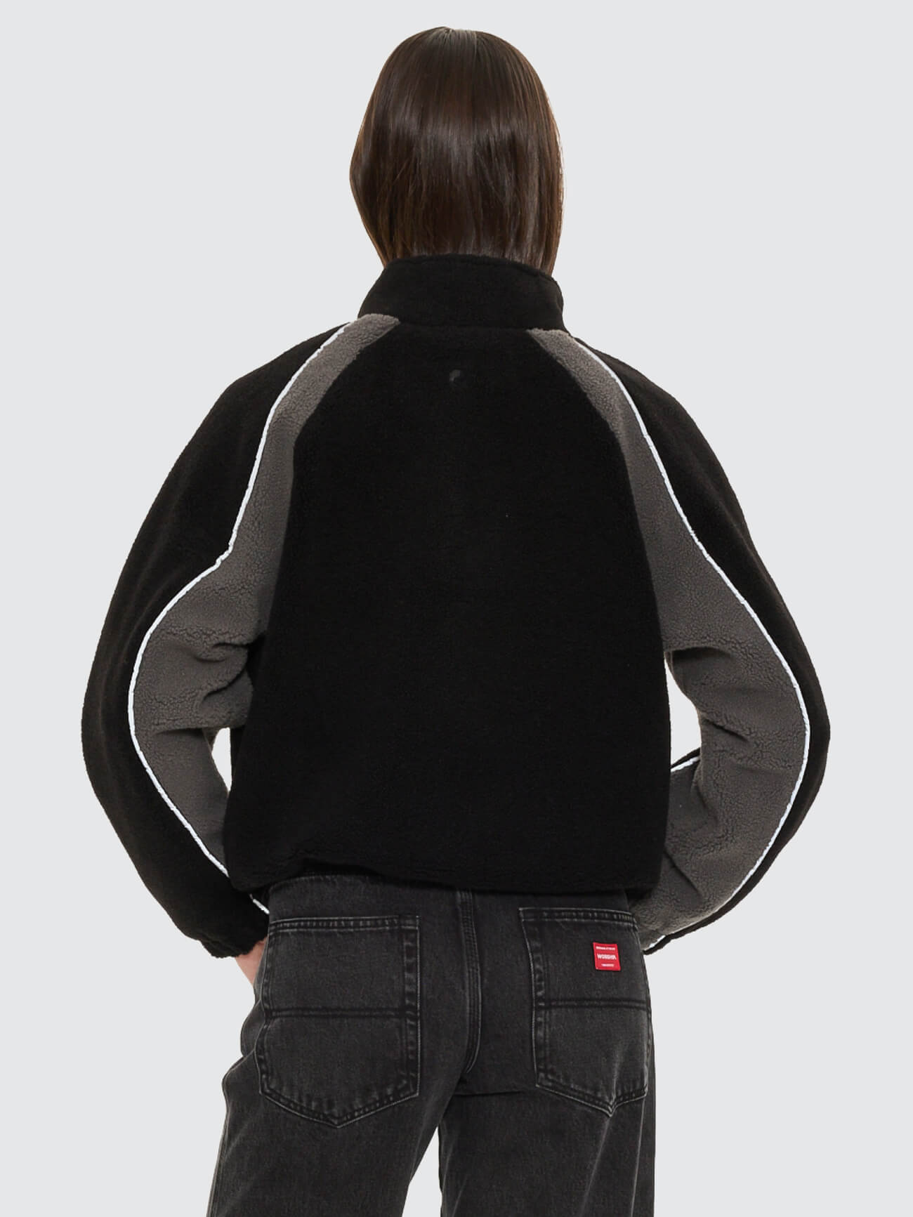 Tainted Quarter Zip Sherpa Fleece - Black 4