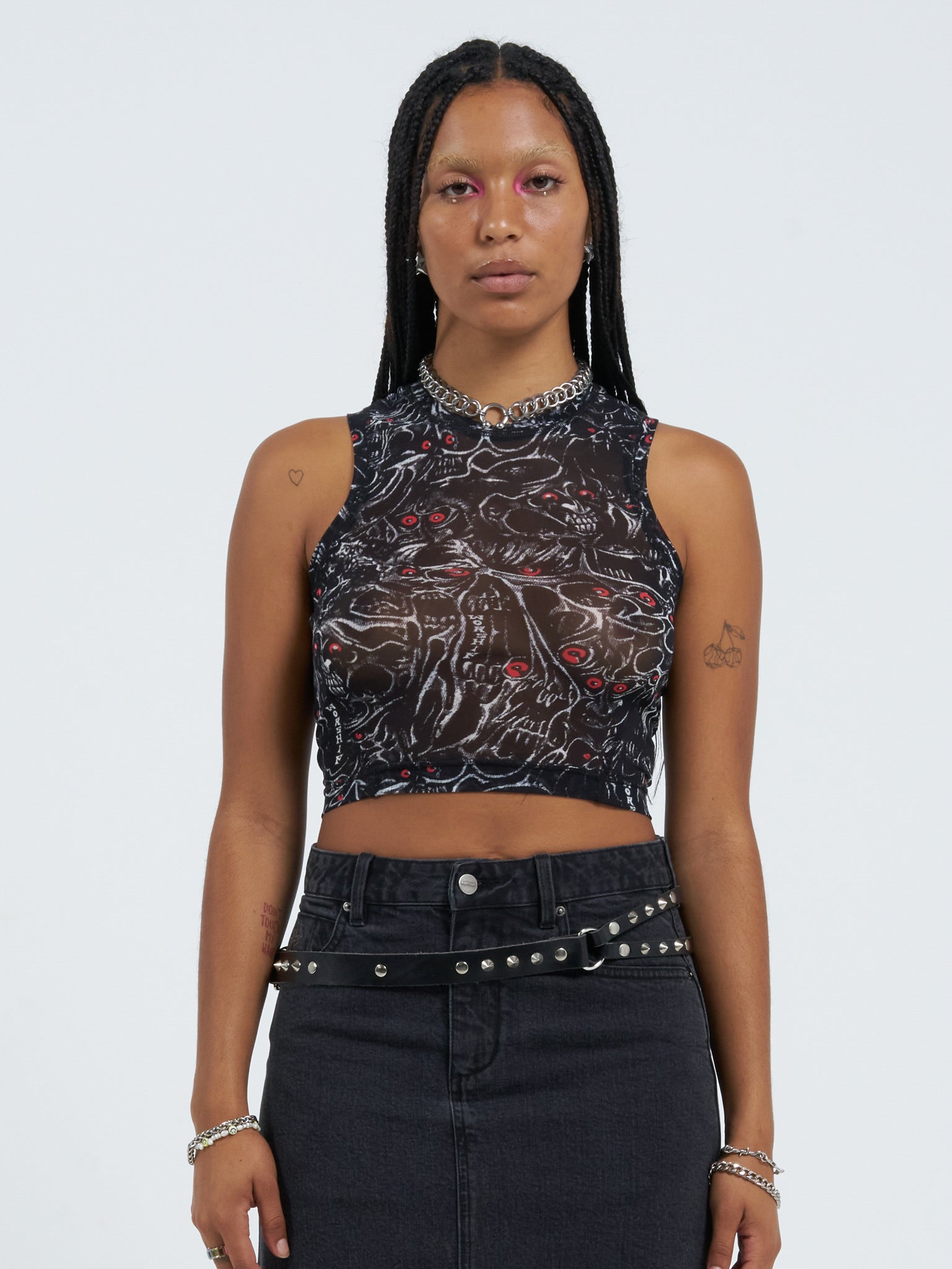 Screamer Mesh Tank Top - Worn Black