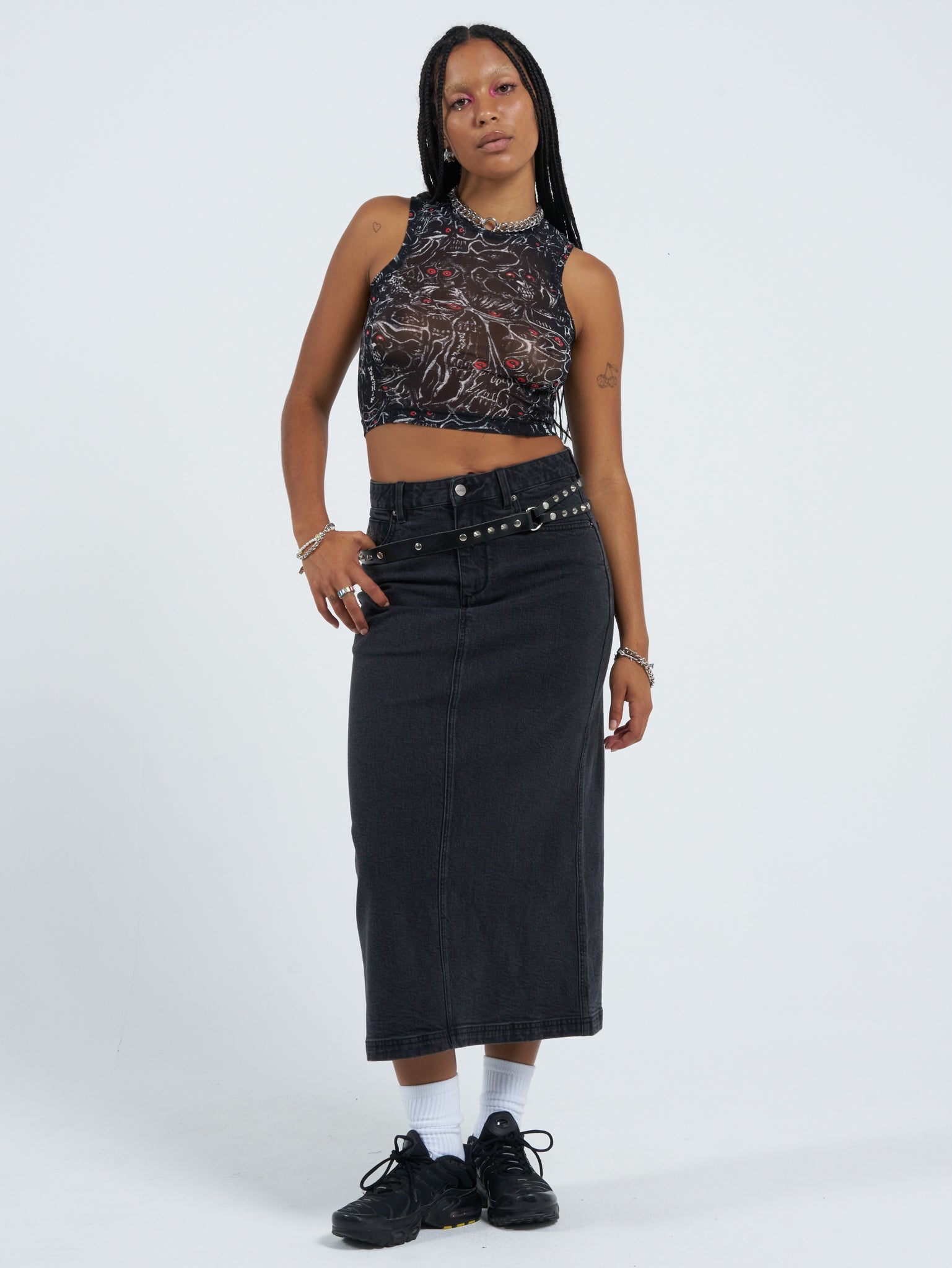 Screamer Mesh Tank Top - Worn Black