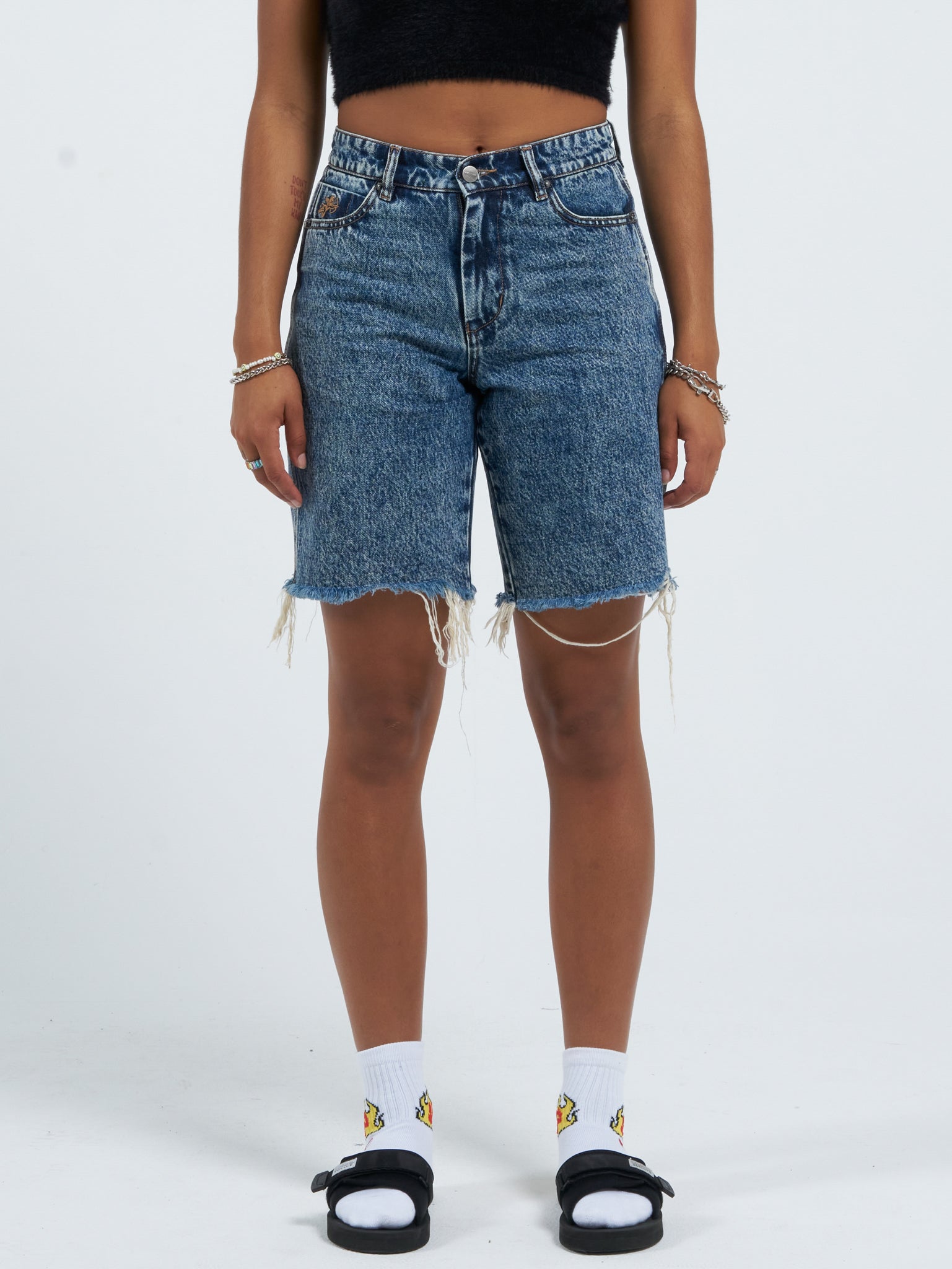 Rest Stop Sloucher Short - Indigo Acid | Worship Supplies