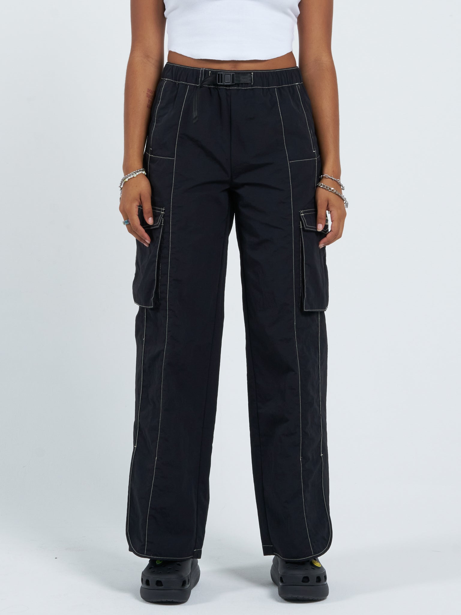 Alienation Nylon Pant - Washed Black