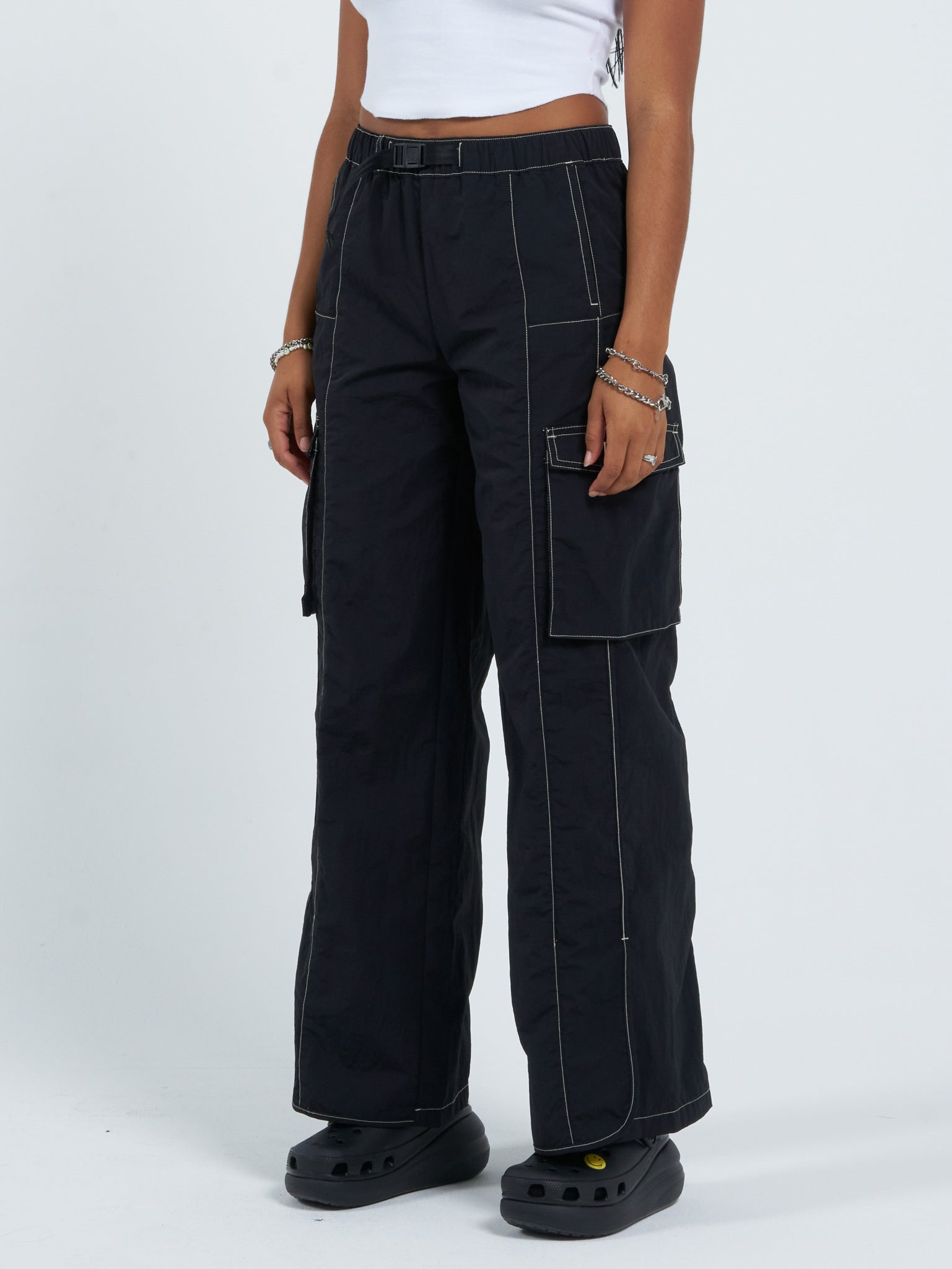 Alienation Nylon Pant - Washed Black