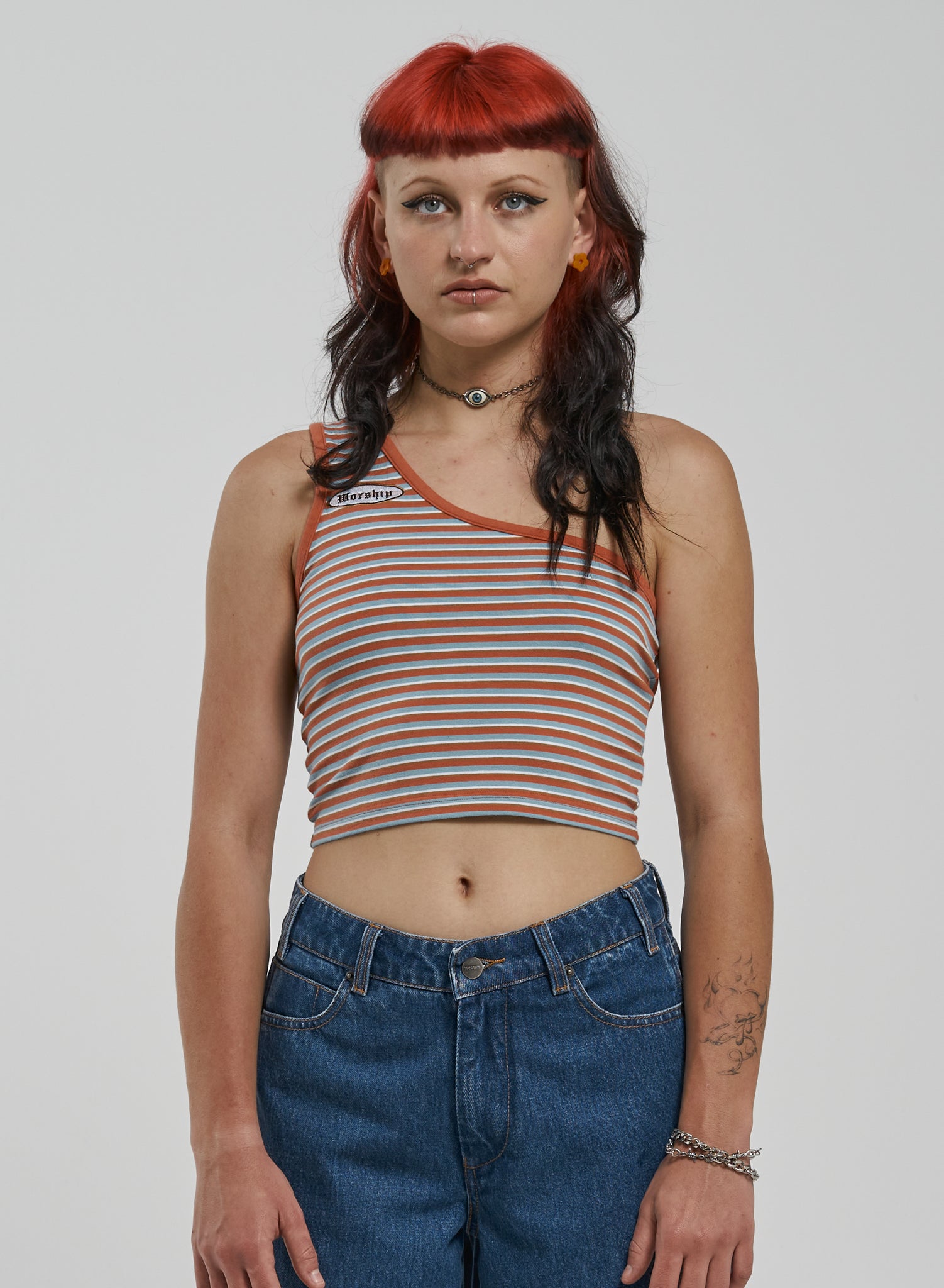 Teenage Dirtbag One Shoulder Top - Agent Orange