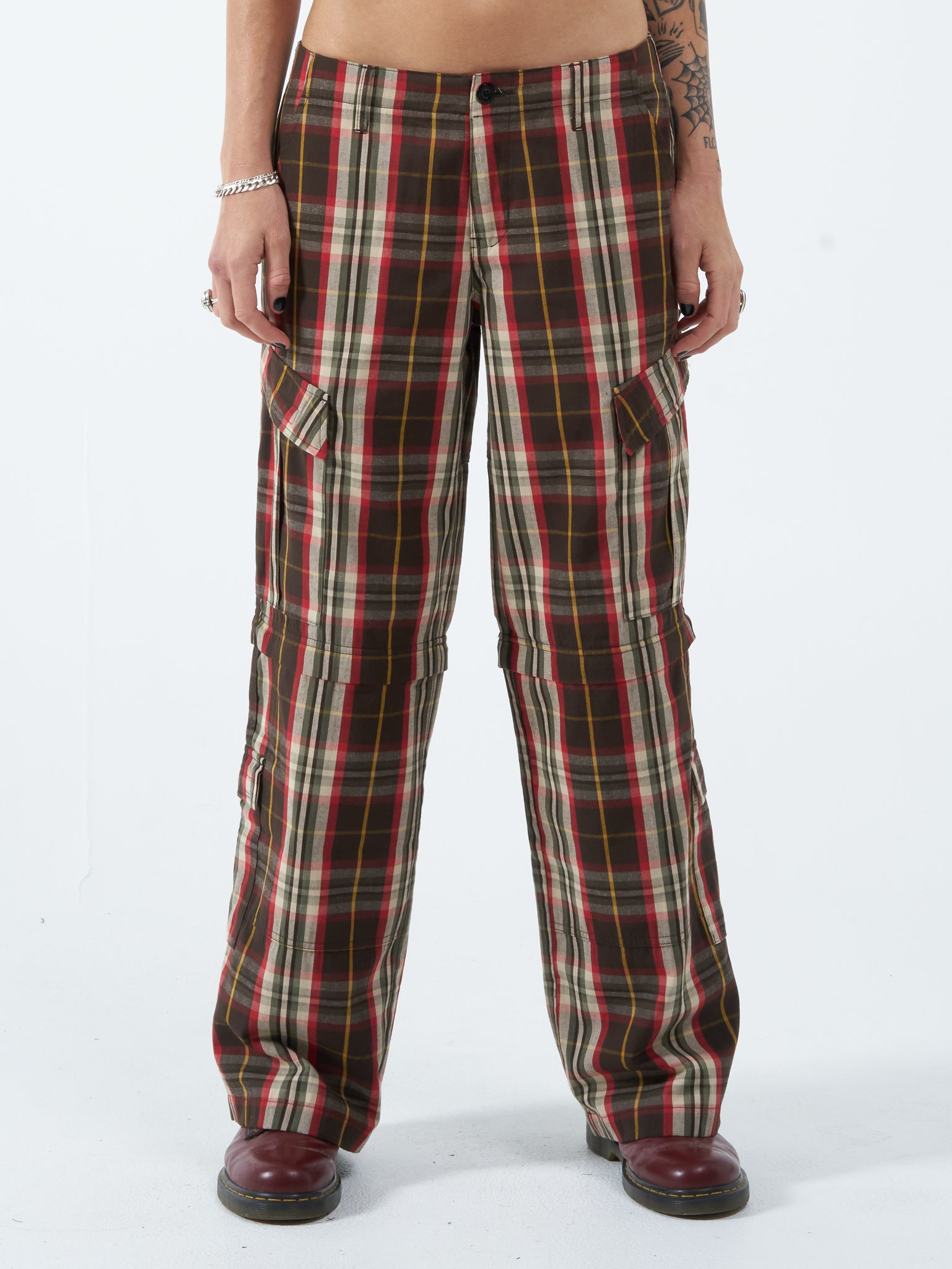 Recreation Plaid Zip Off Cargo Pant - Raindrum