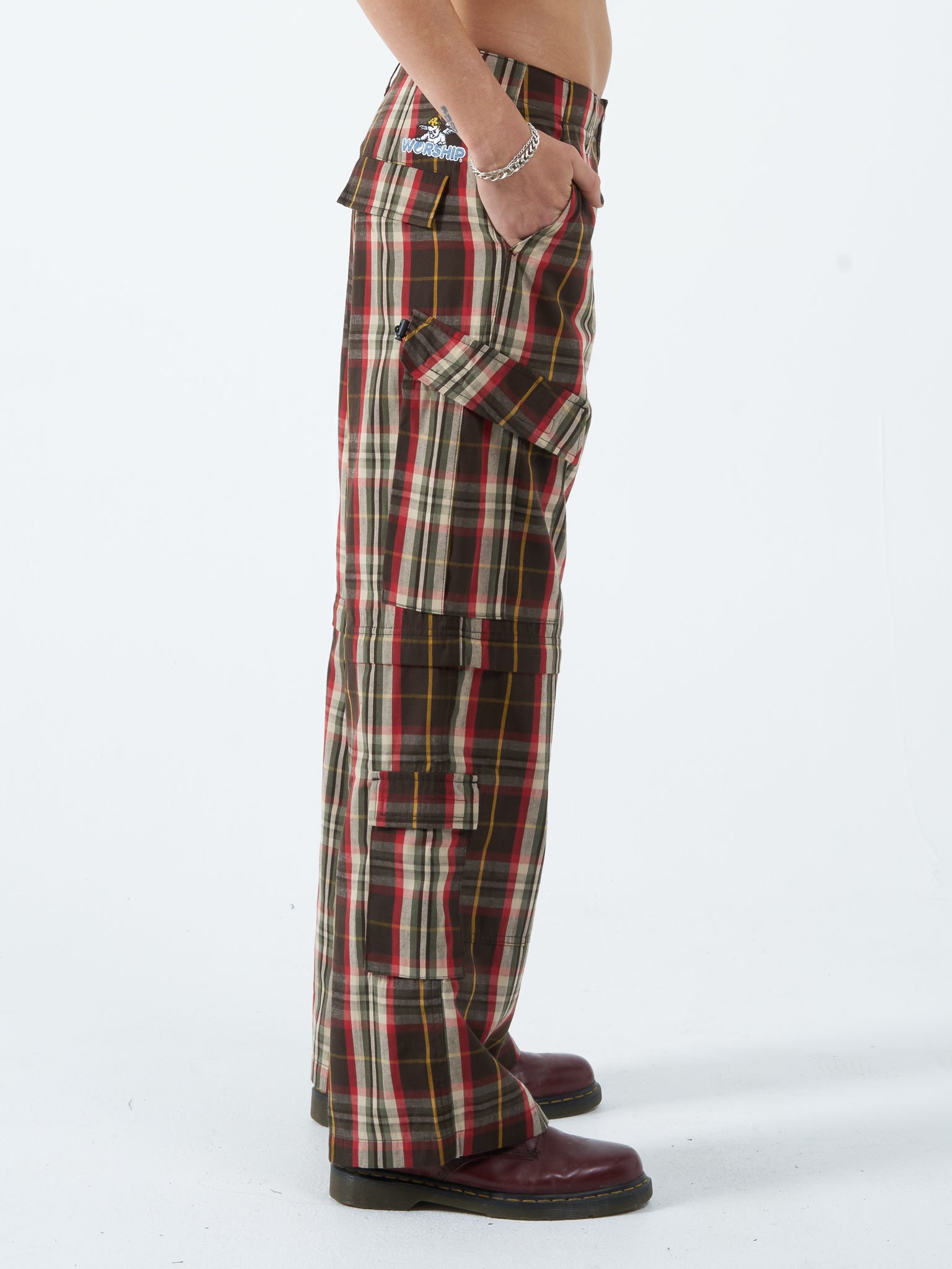 Recreation Plaid Zip Off Cargo Pant - Raindrum