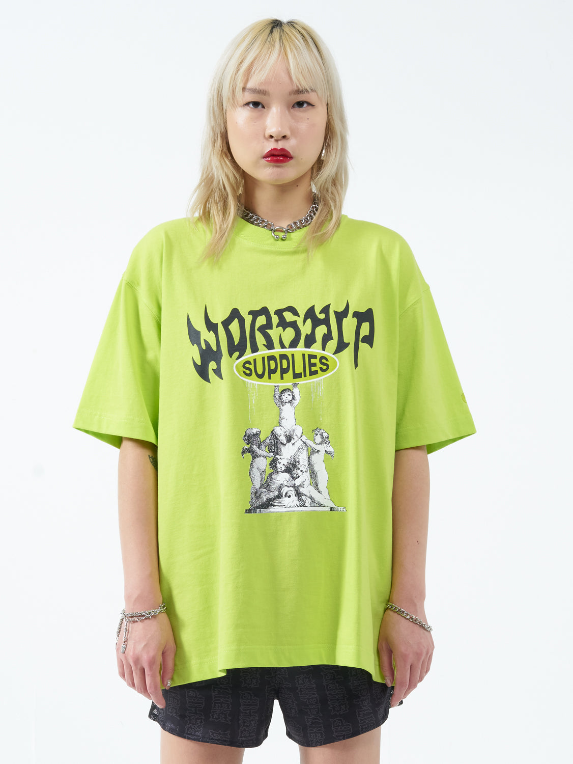 Monument Oversized Tee - Acid Lime
