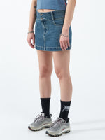 Chew On It Micro Skirt - Dirty Mid Blue