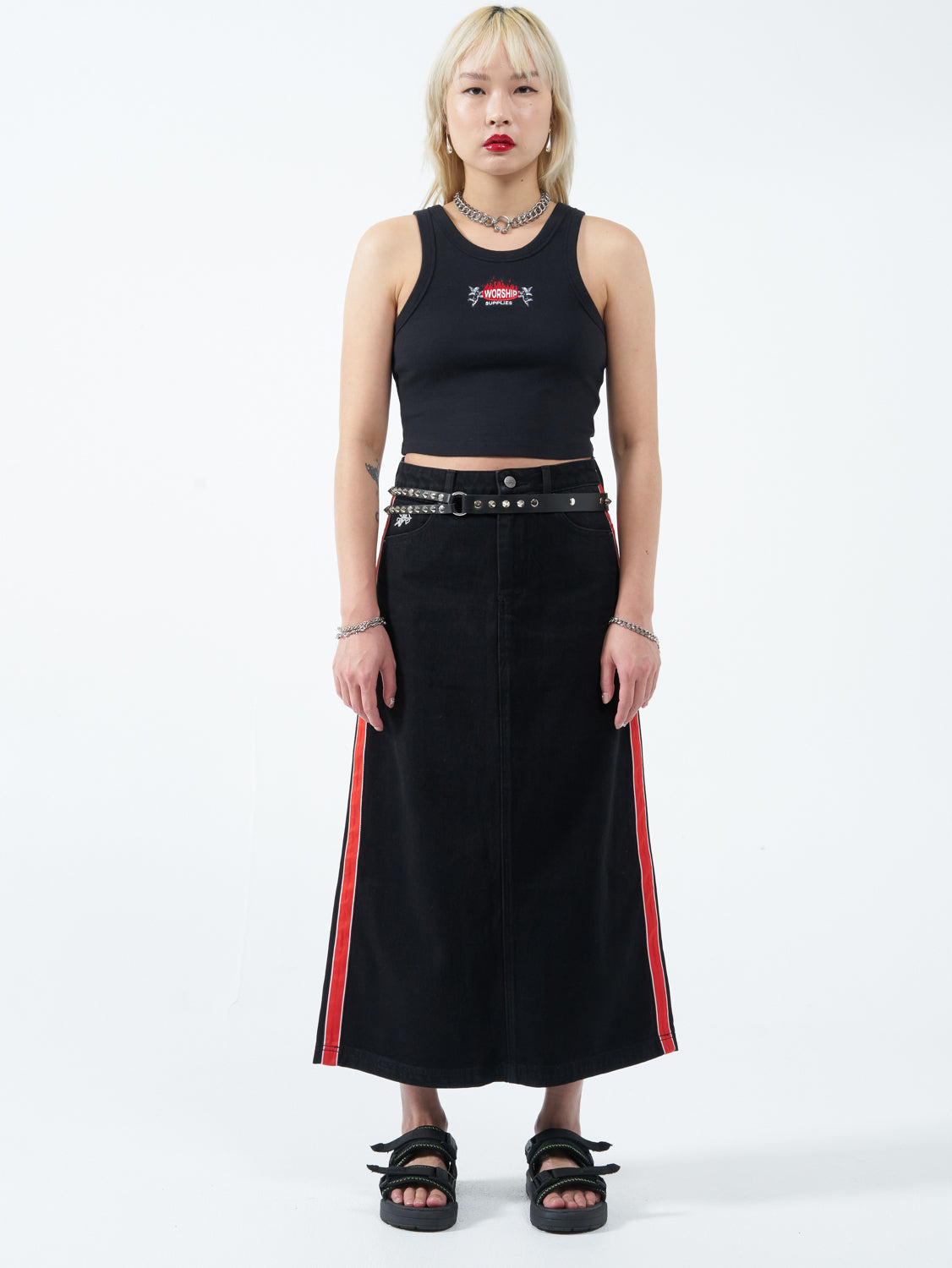 Hot Plate Maxi Skirt - Worship Black