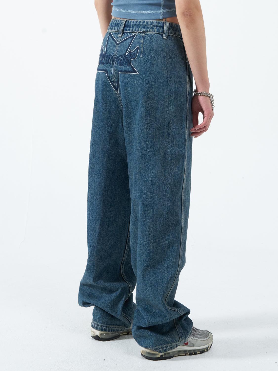 Chew On It Big Baggy Jean - Dirty Mid Blue