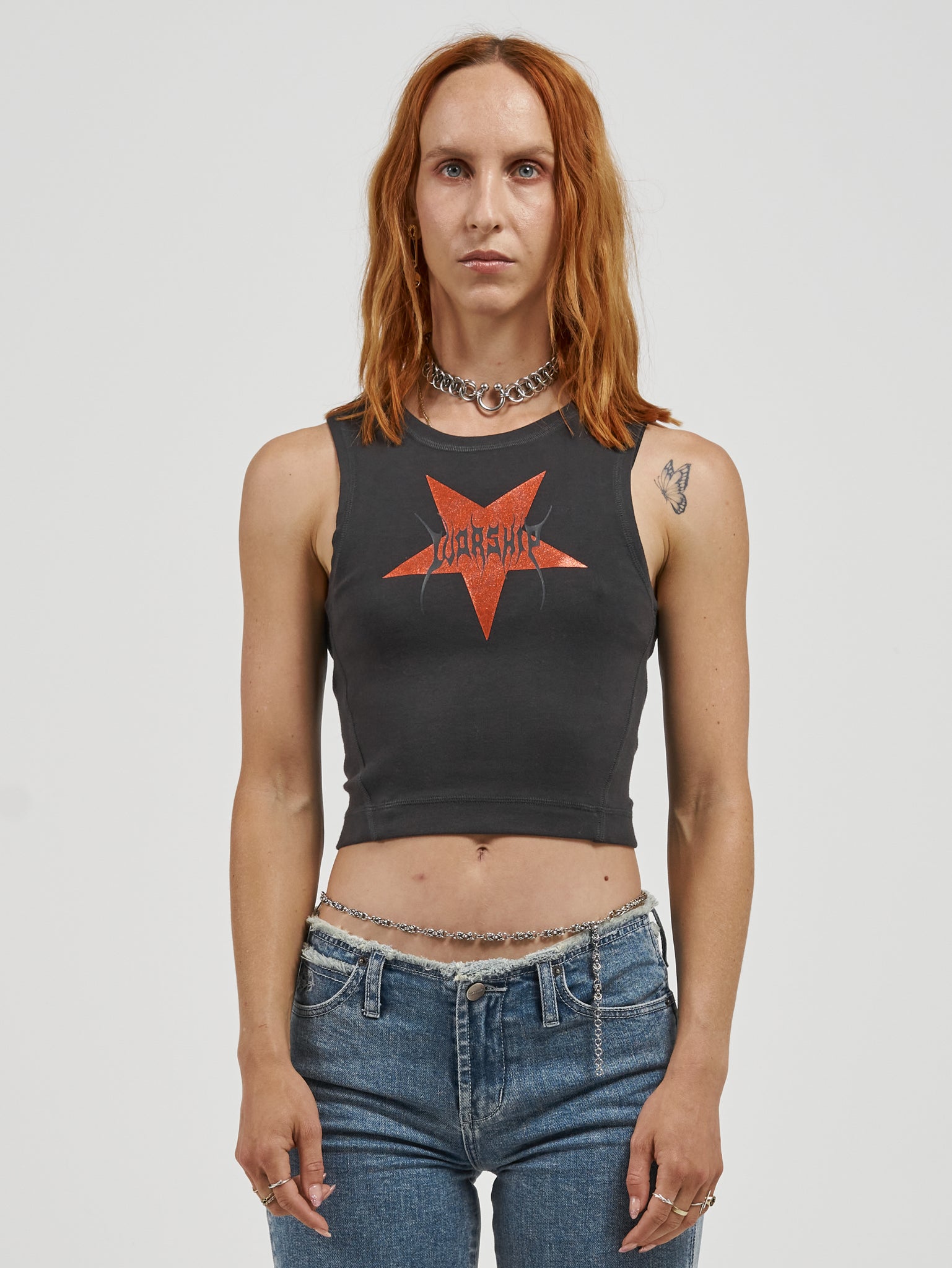 Bespangle Tiny Tank - Washed Black