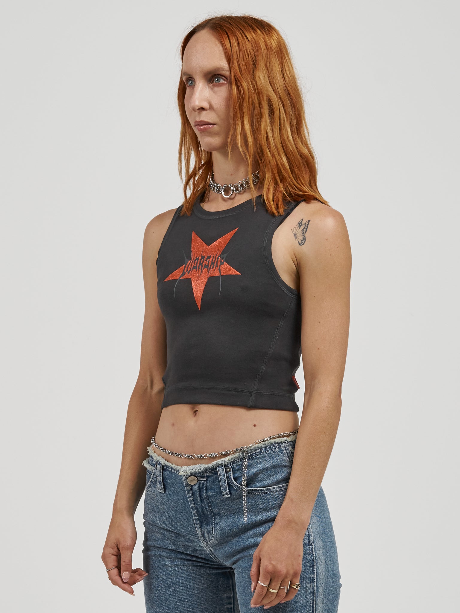 Bespangle Tiny Tank - Washed Black