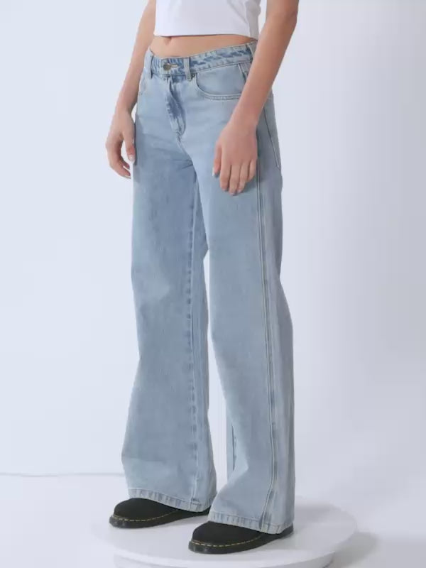 Sweeper Wide Leg Jean - Worship Worn Blue