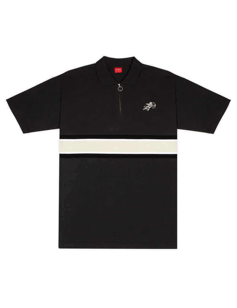 Cherub Short Sleeve Rugby Polo - Worn Black