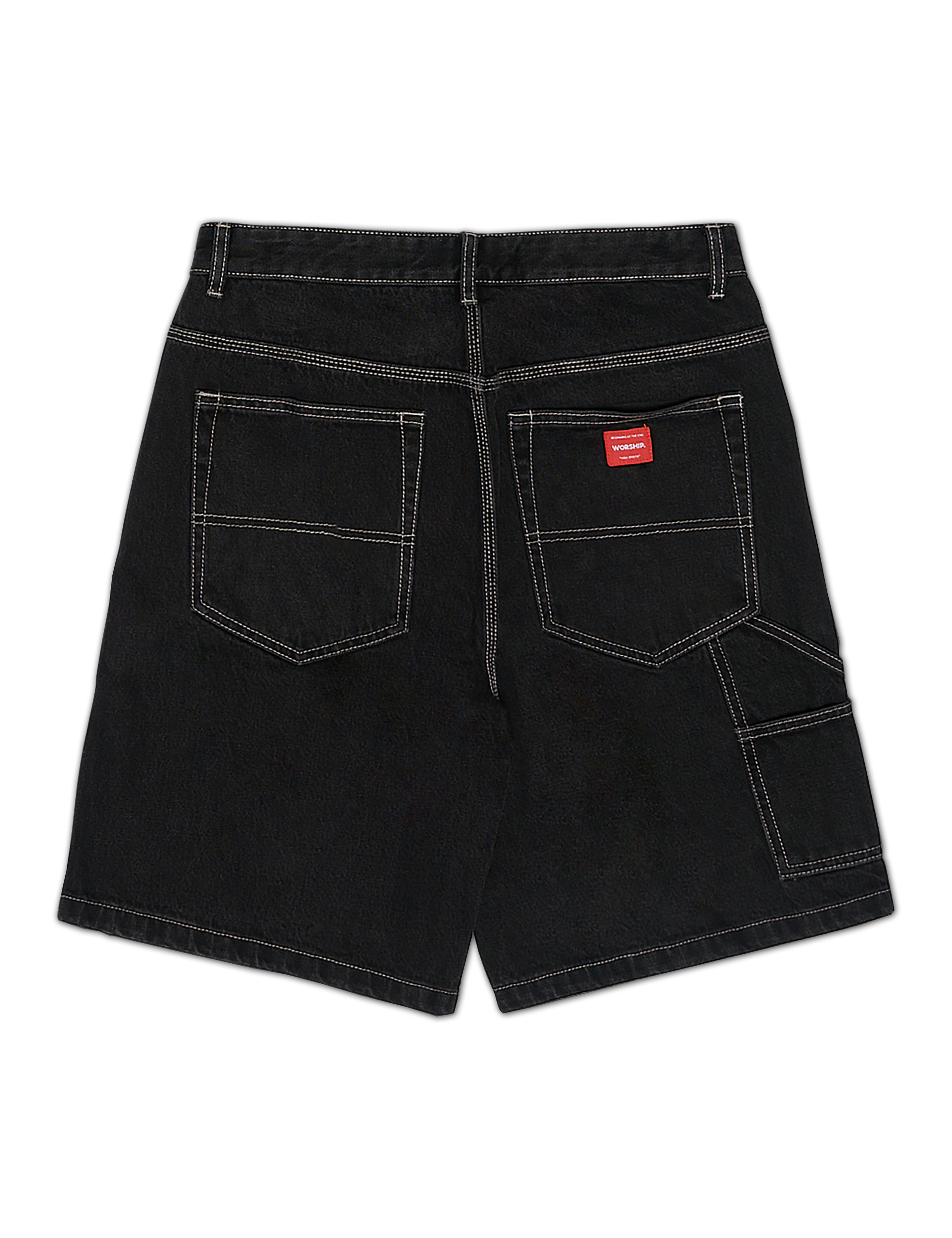 Worship Carpenter Jean Short - Washed Black