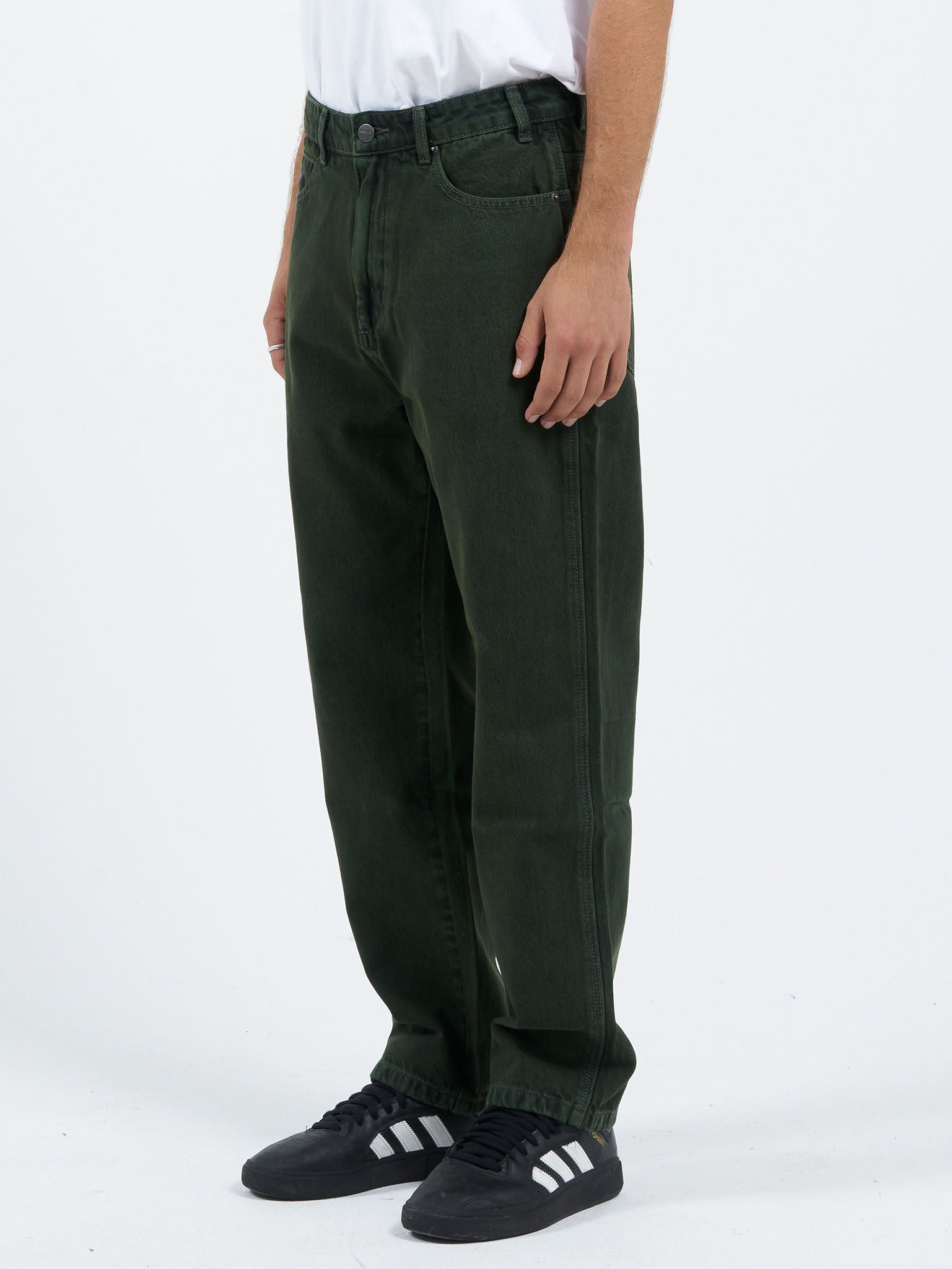 Lounger Jean - Dark Jungle Green-Black