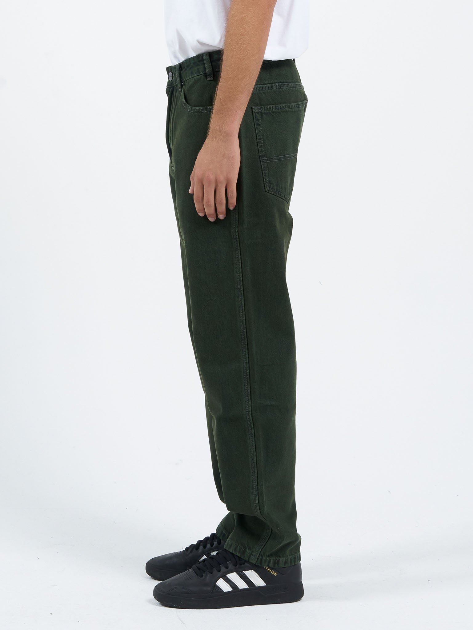 Lounger Jean - Dark Jungle Green-Black