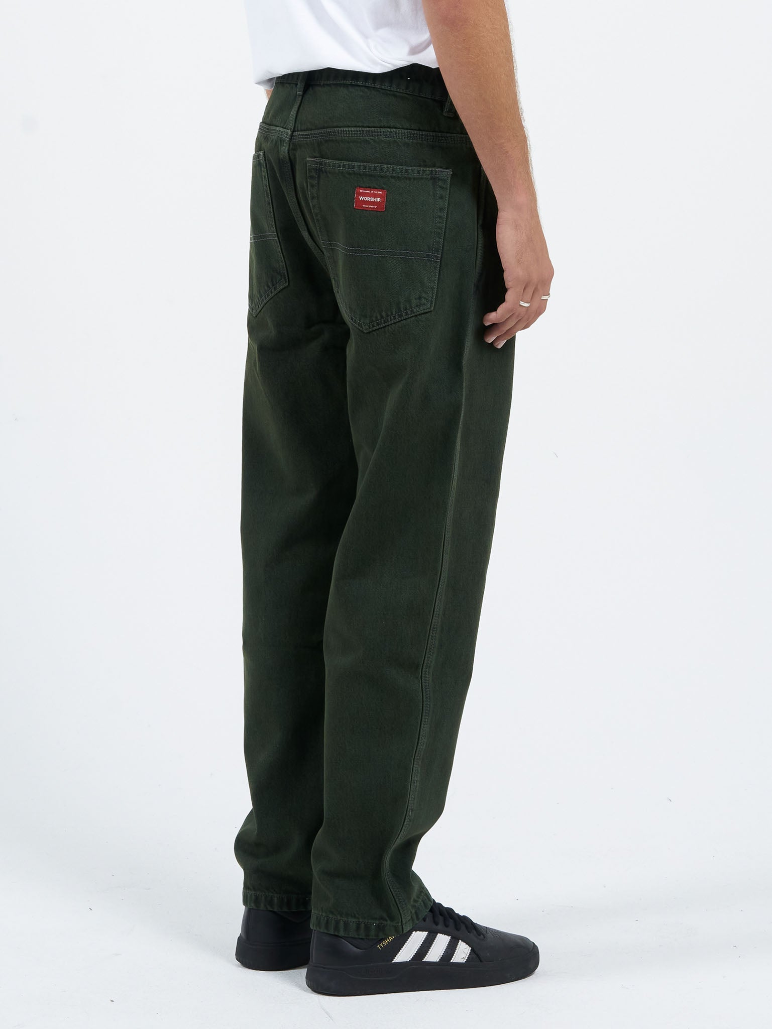 Lounger Jean - Dark Jungle Green-Black