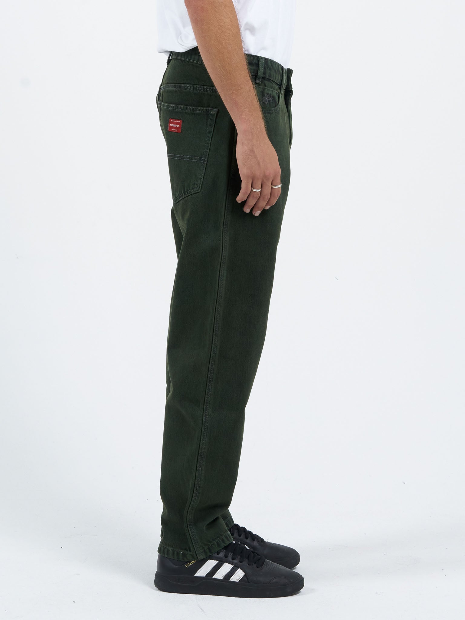 Lounger Jean - Dark Jungle Green-Black