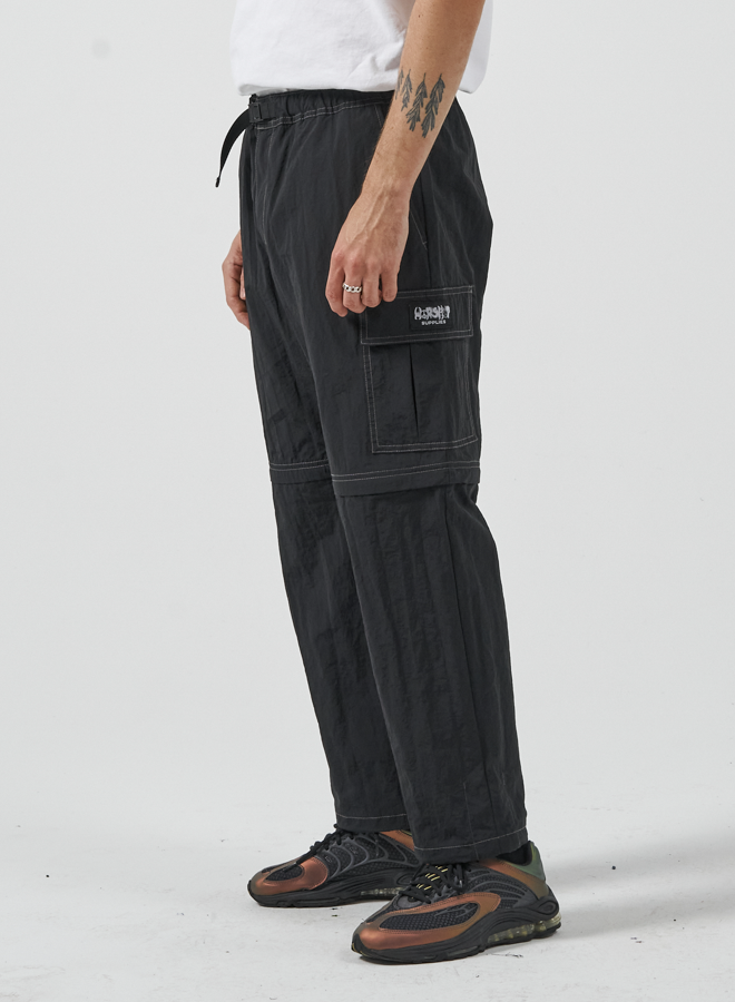 Pure Mayhem Zip Off Nylon Cargo Pant - Black