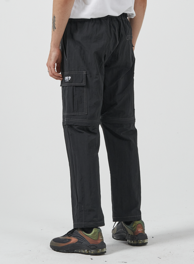 Pure Mayhem Zip Off Nylon Cargo Pant - Black