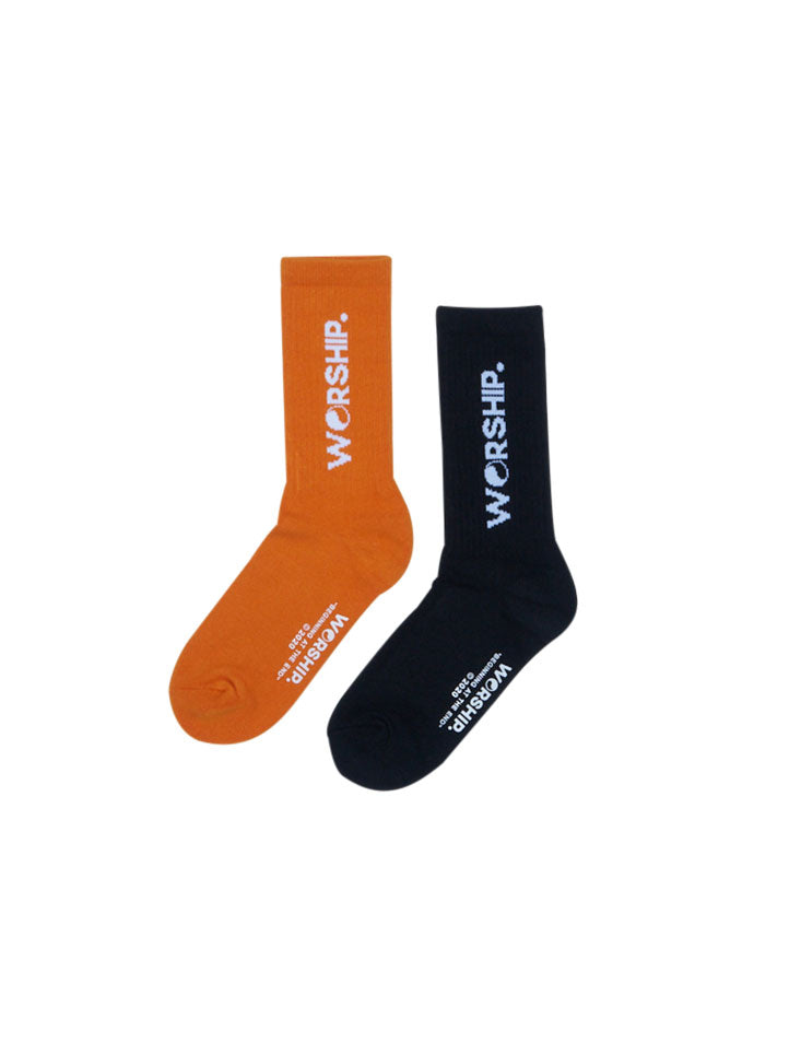 Core Socks 2 Pack - Black/Agent Orange