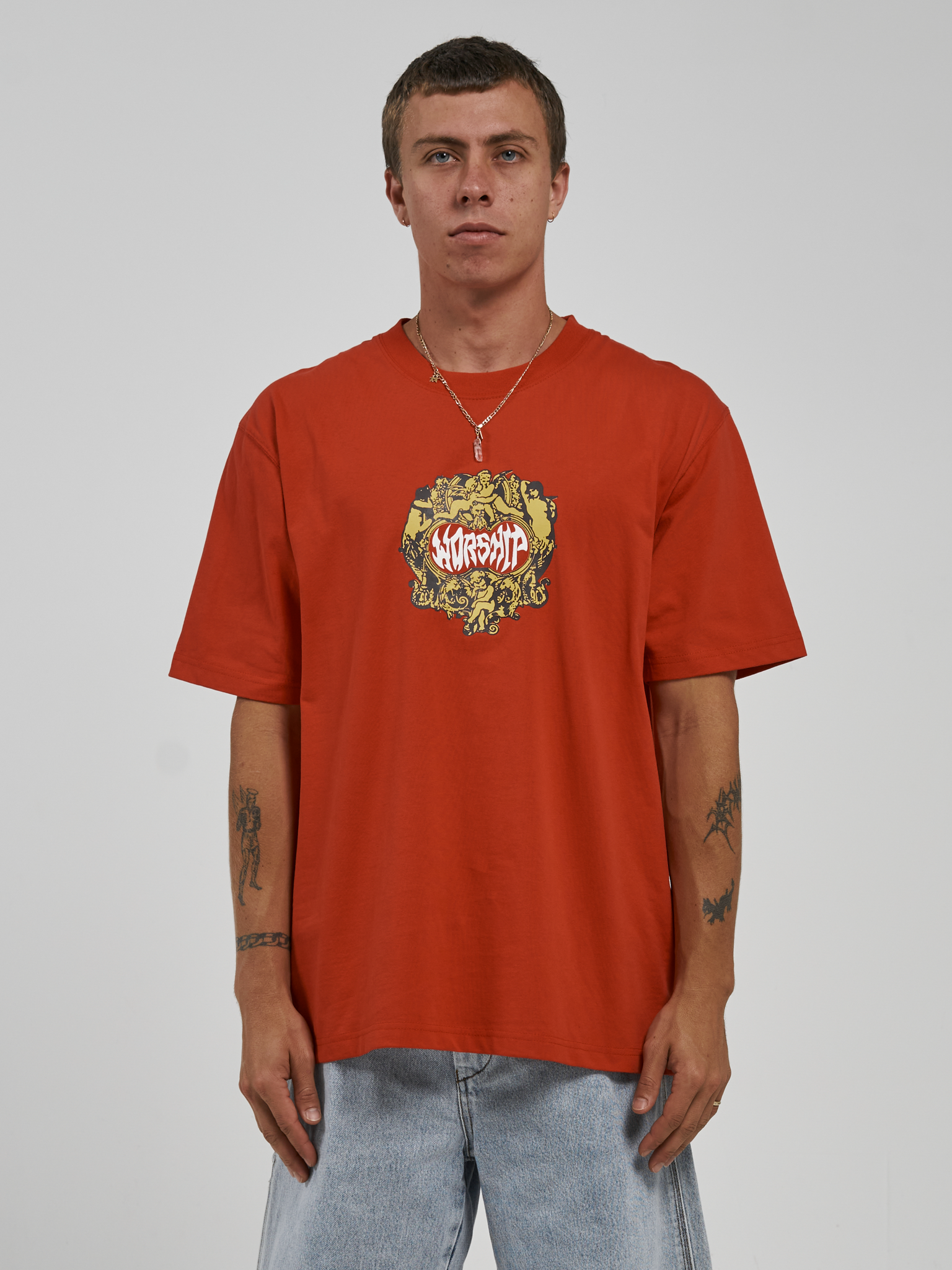 Adorned Tee - Fiery Red