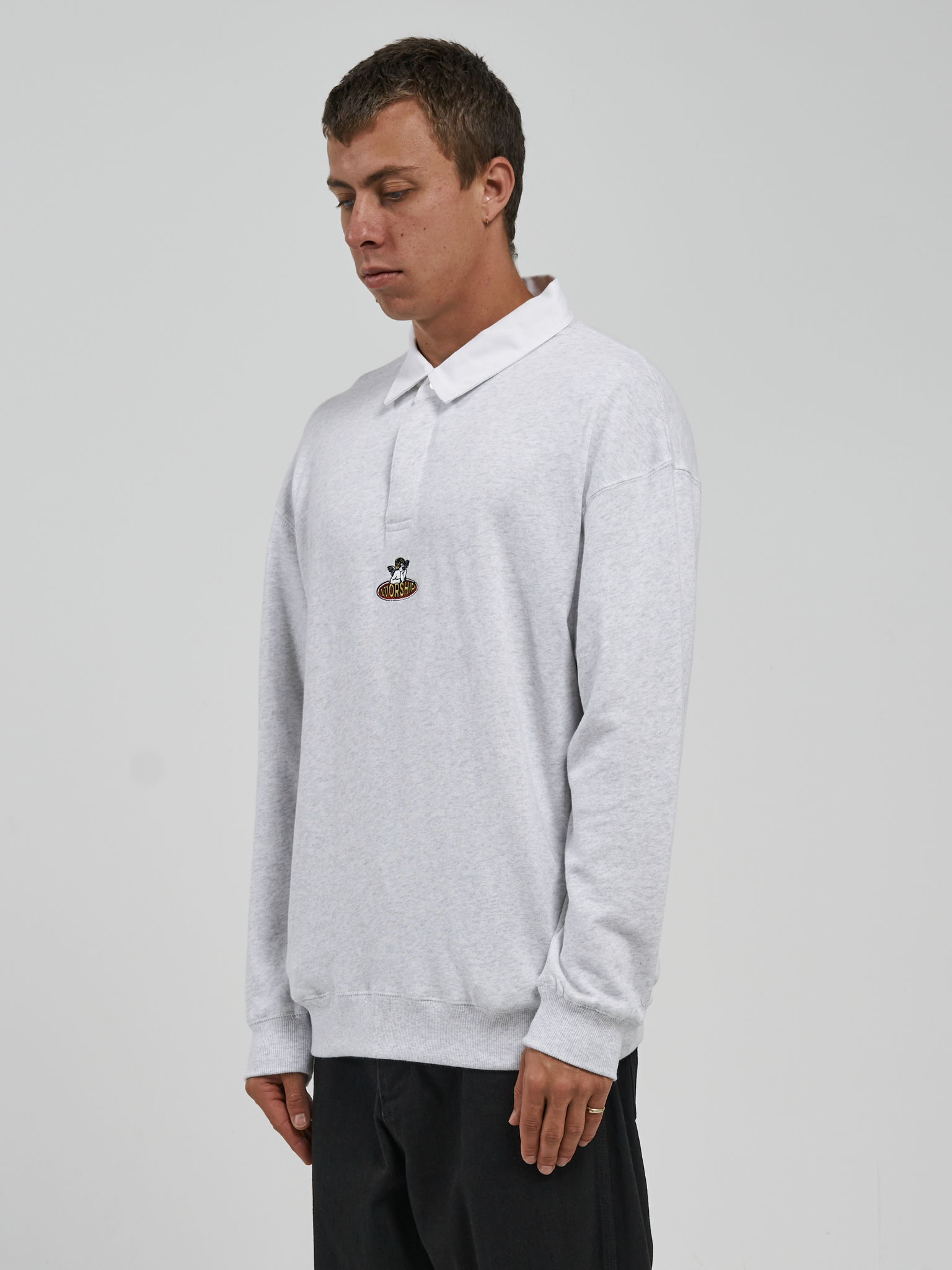 Check In Rugby Crew Fleece - Sno Marle