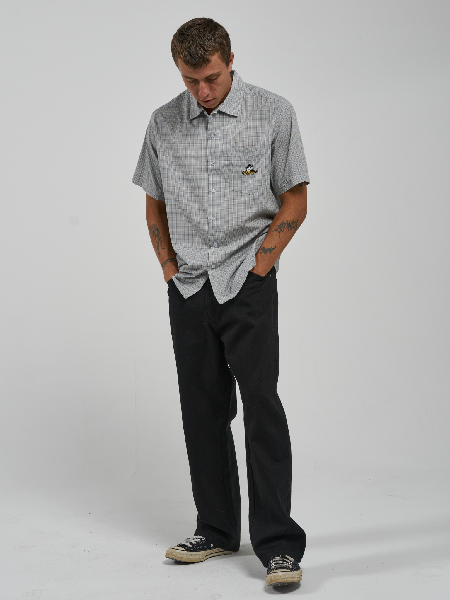 Check In Short Sleeve Shirt - Grey