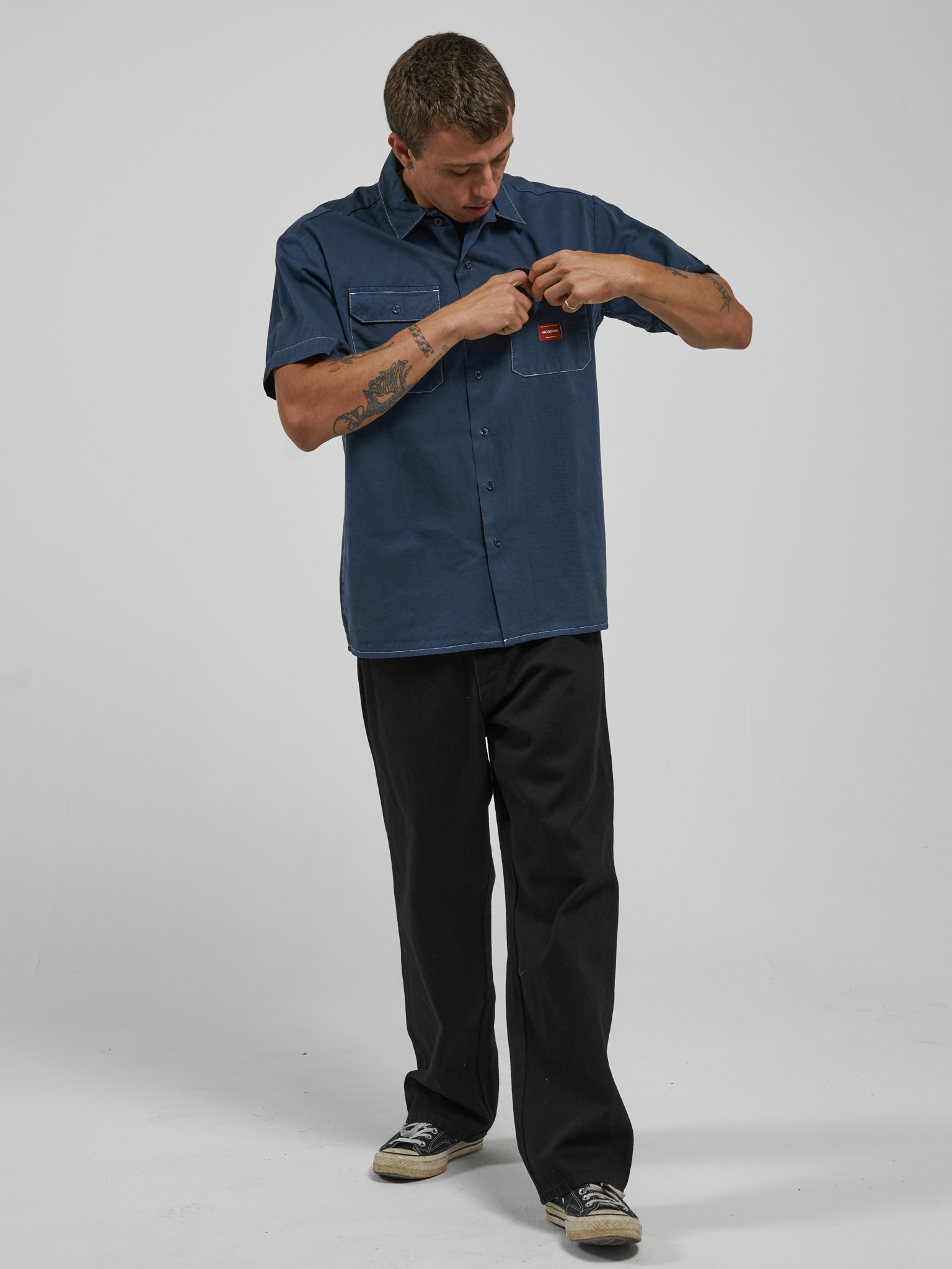 Service Work Shirt - Petrol Blue