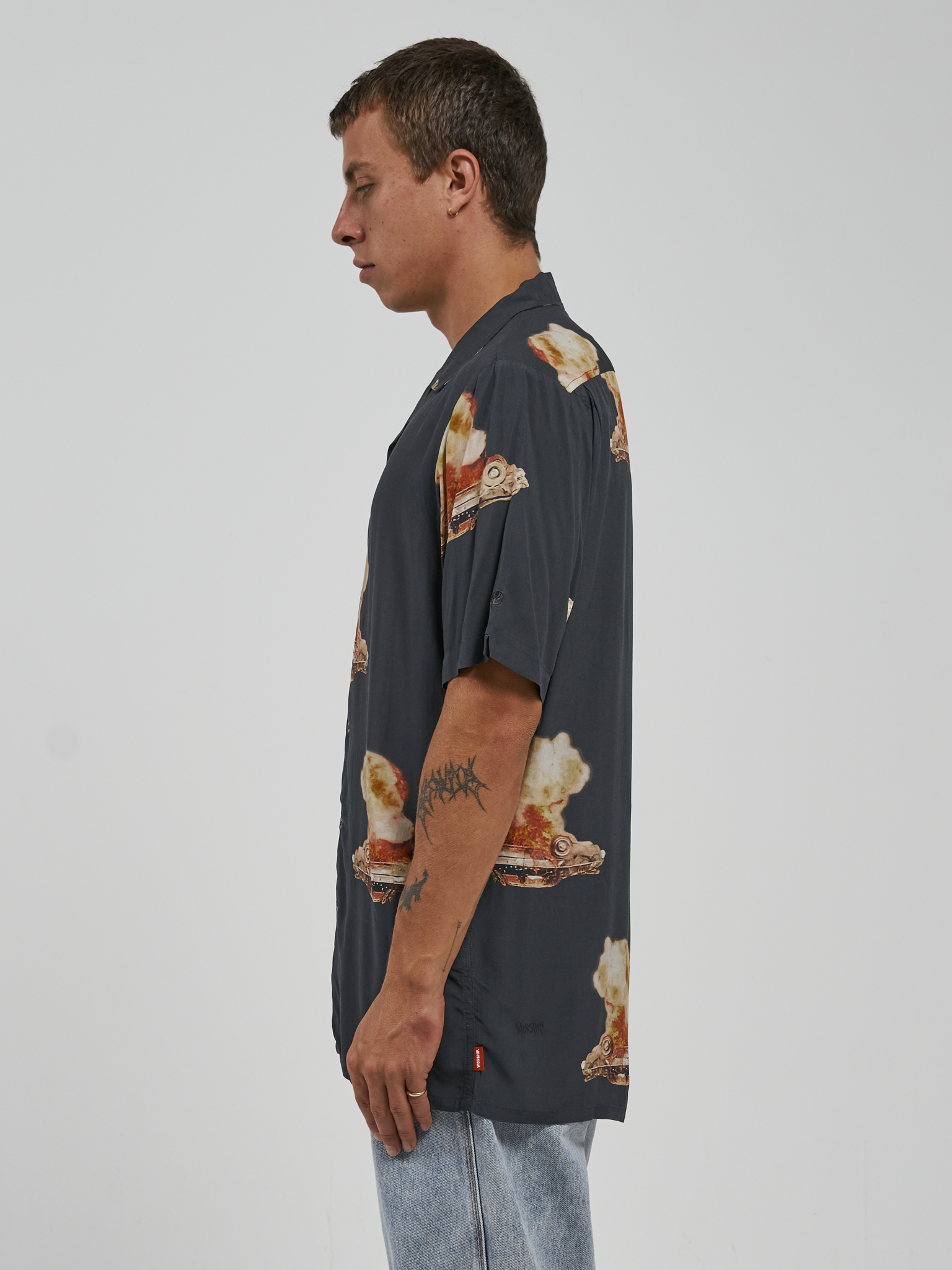 Curtains Bowling Shirt - Washed Black