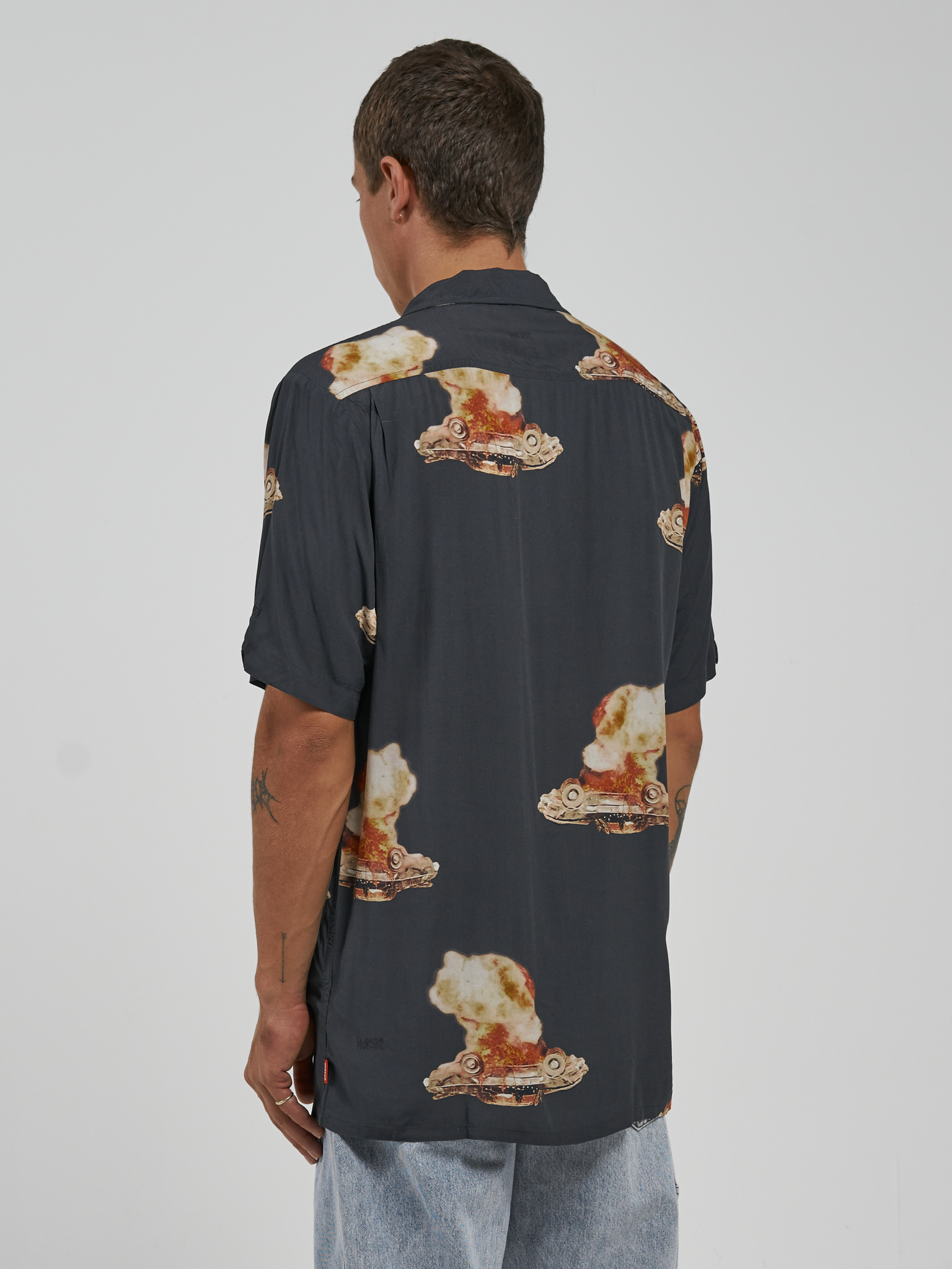 Curtains Bowling Shirt - Washed Black