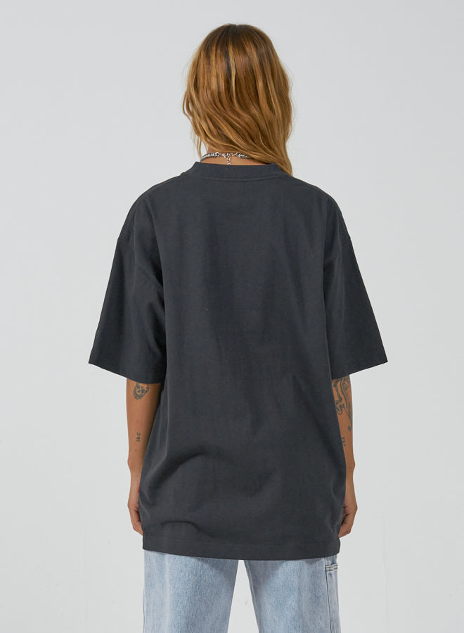 Grilled Oversized Tee - Washed Black