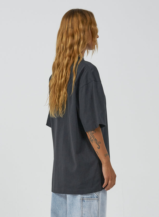 Grilled Oversized Tee - Washed Black