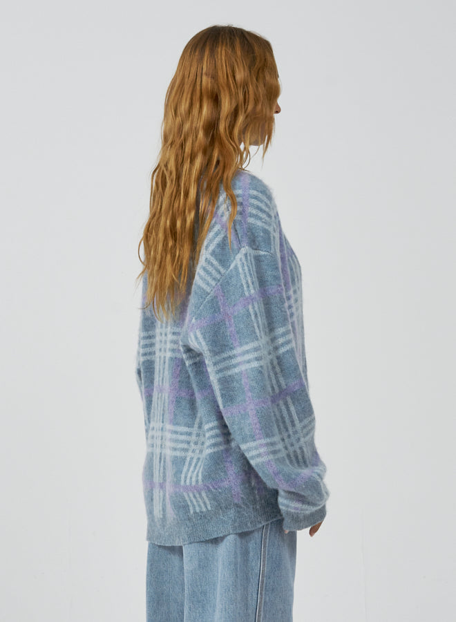 Hangtime Fuzzy Cardigan - Blue Fog