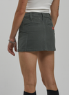 Patches Rivet Mini Skirt - Hedge Green