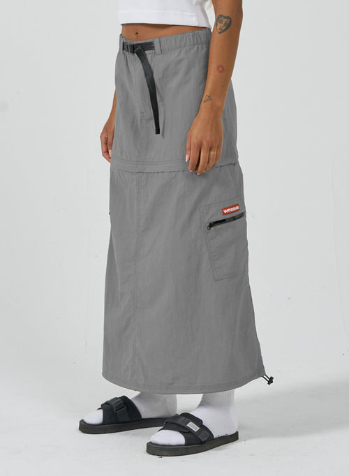 Worship Cargo Zip Off Skirt - Mid Grey