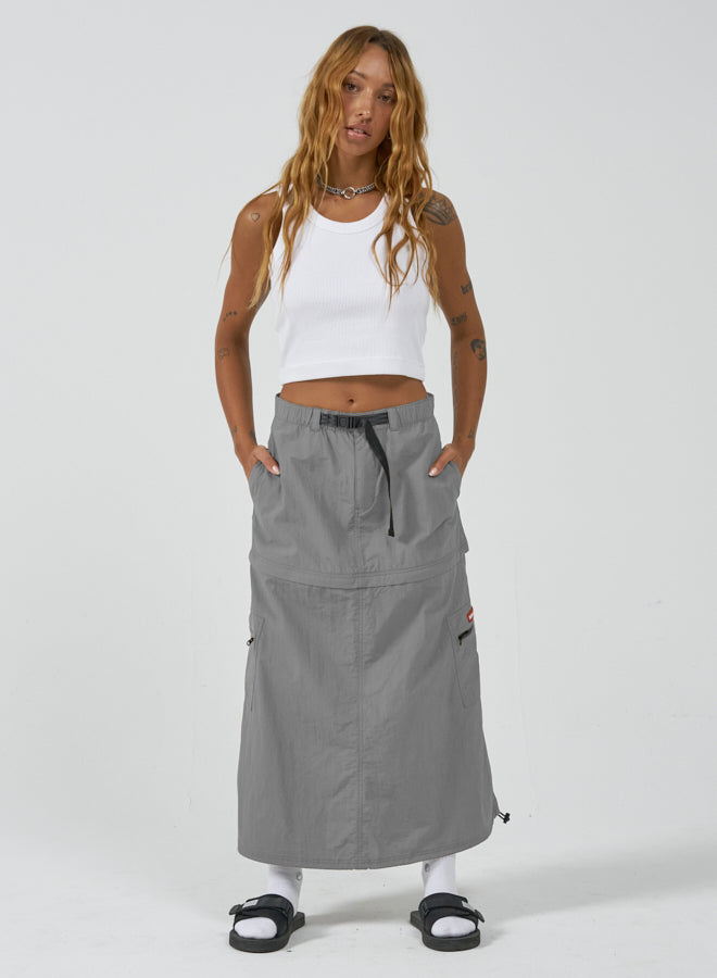 Worship Cargo Zip Off Skirt - Mid Grey